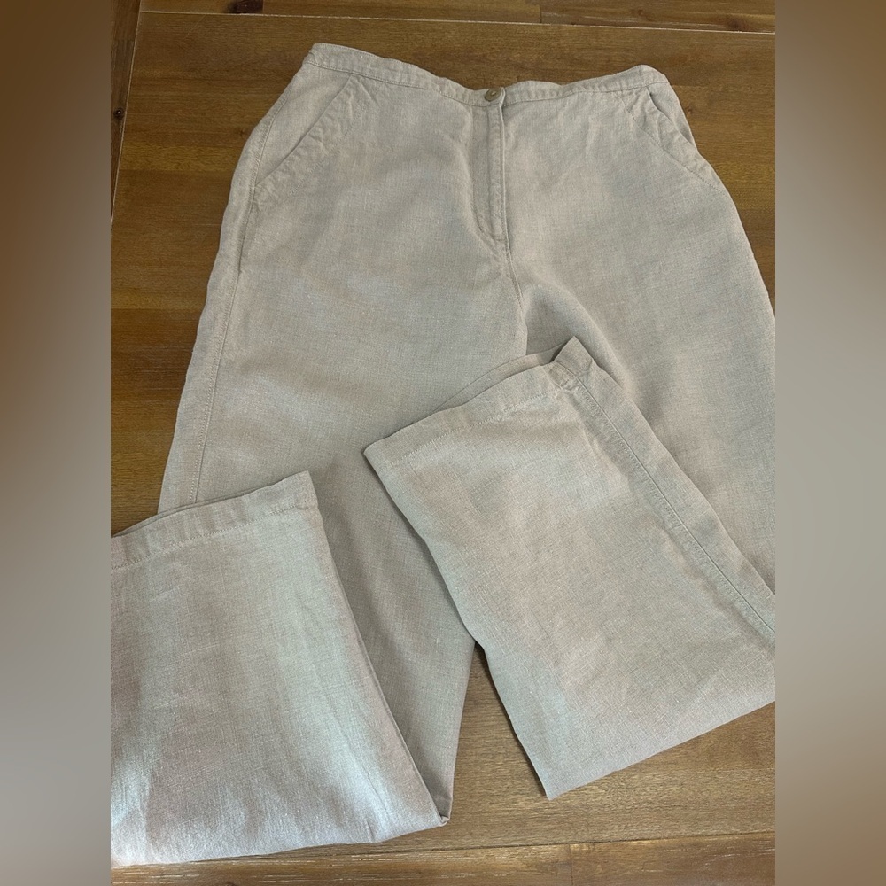 LL Bean Women’s Linen Wide Leg Pants 16 - Picture 1 of 8